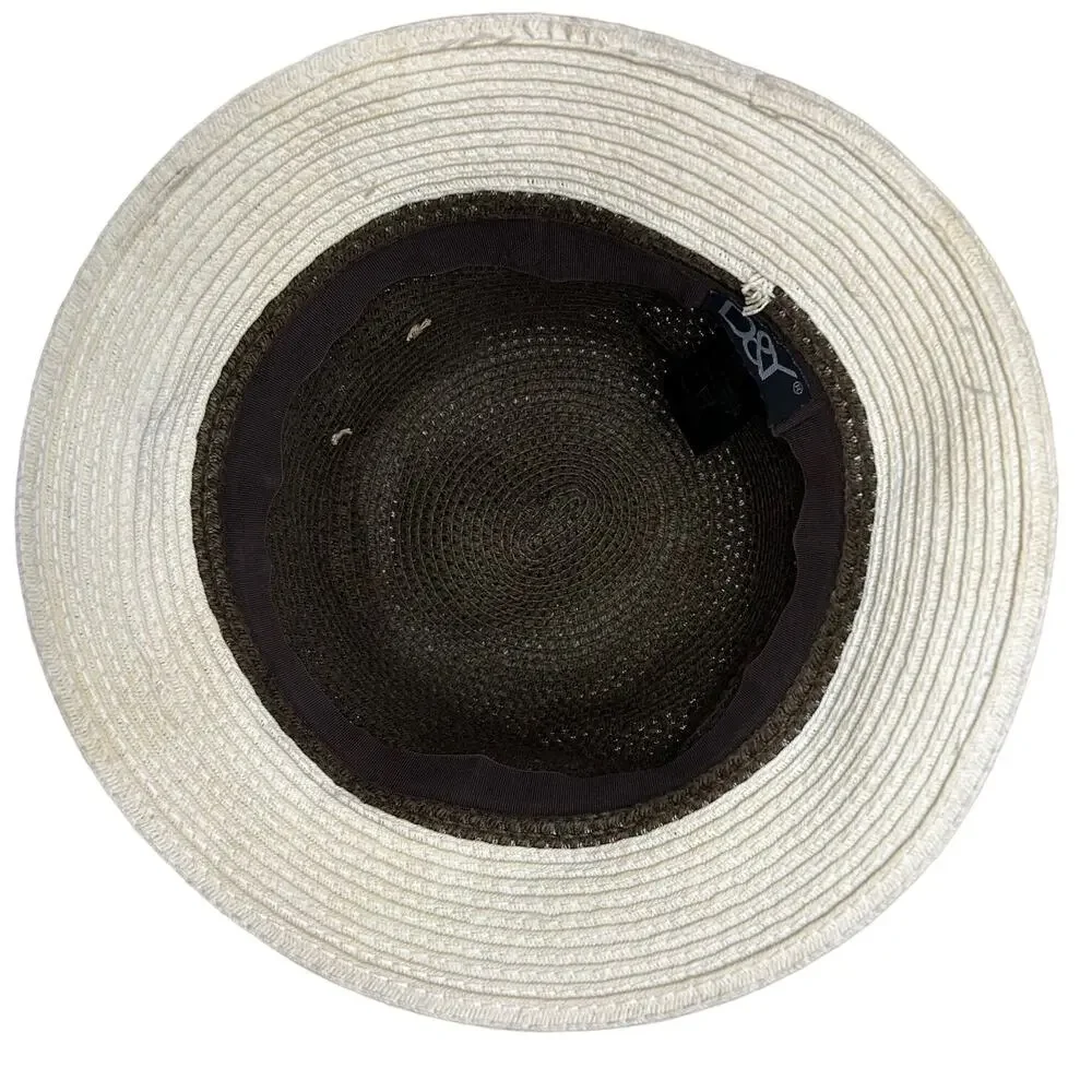 D‎ & Y Raffia Hat With Burlap Bow And Braided Hat Band
